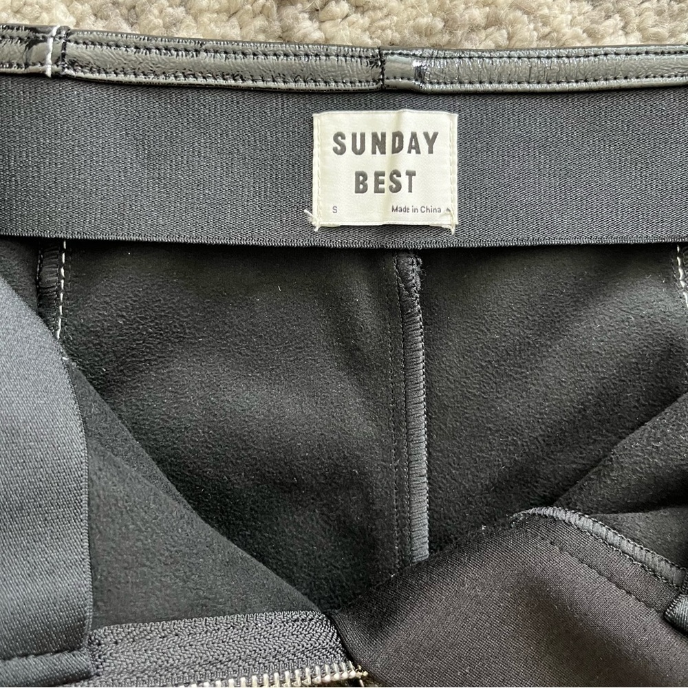 Sunday Best Vegan Leather Slim Fit Moto Tessy Pants-Black-Small - Picture 8 of 16
